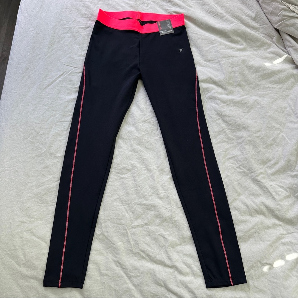 Black Leggings with Pink Accents